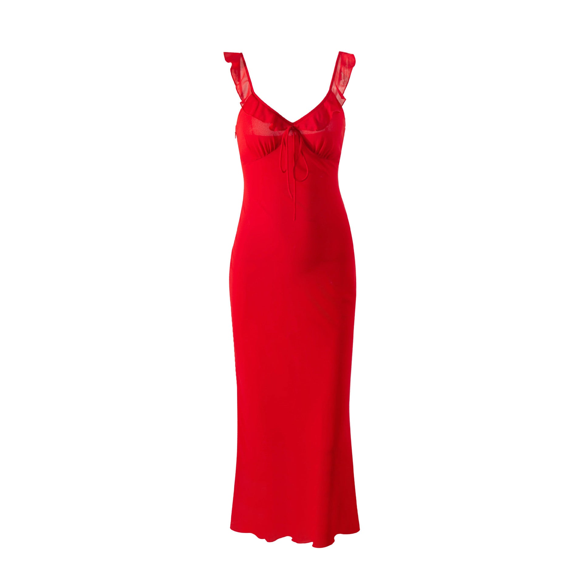 VINTAGE RUFFLED DRESSES WITH FITTED WAIST