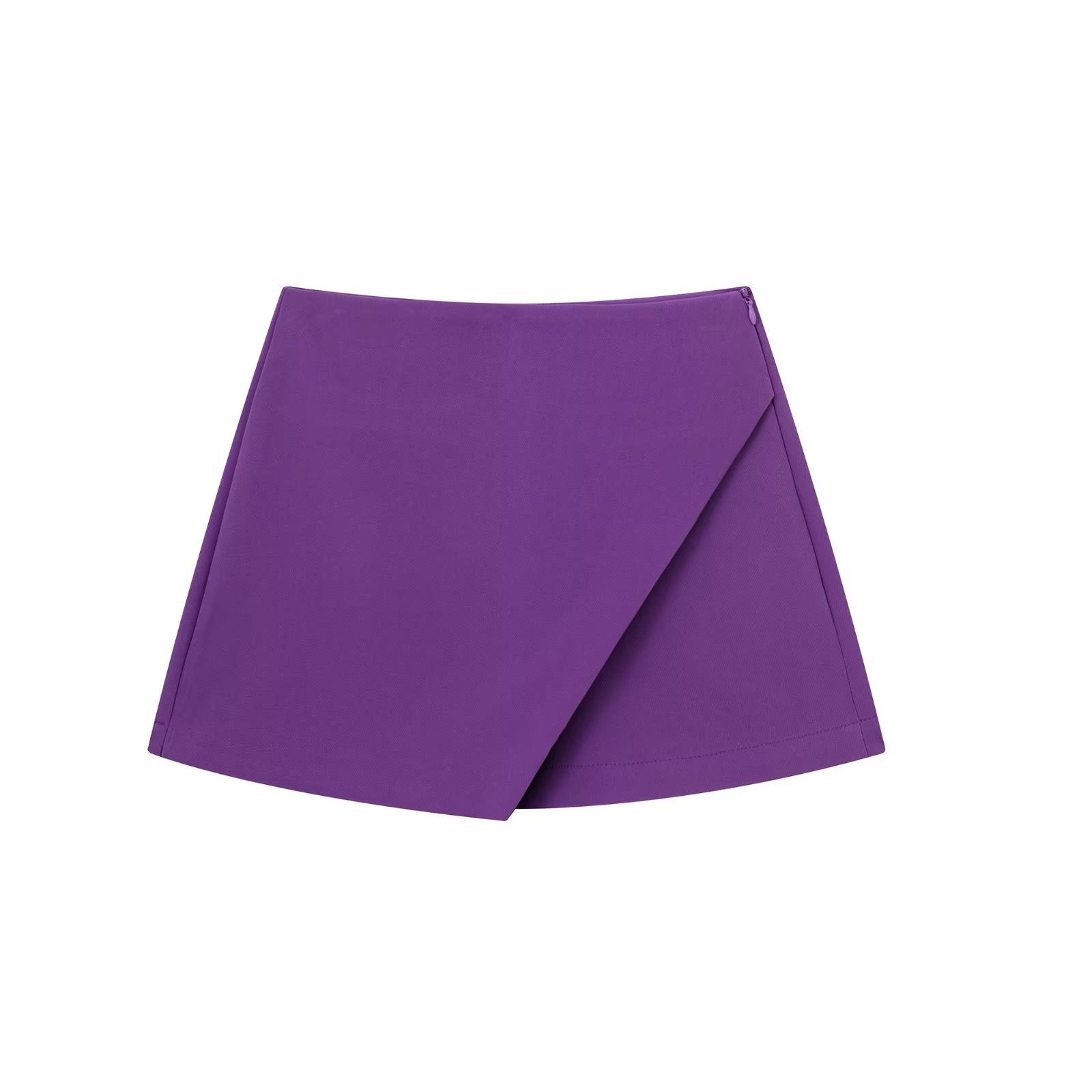 Women's Fashion Solid Color Asymmetric Half-body Skirt