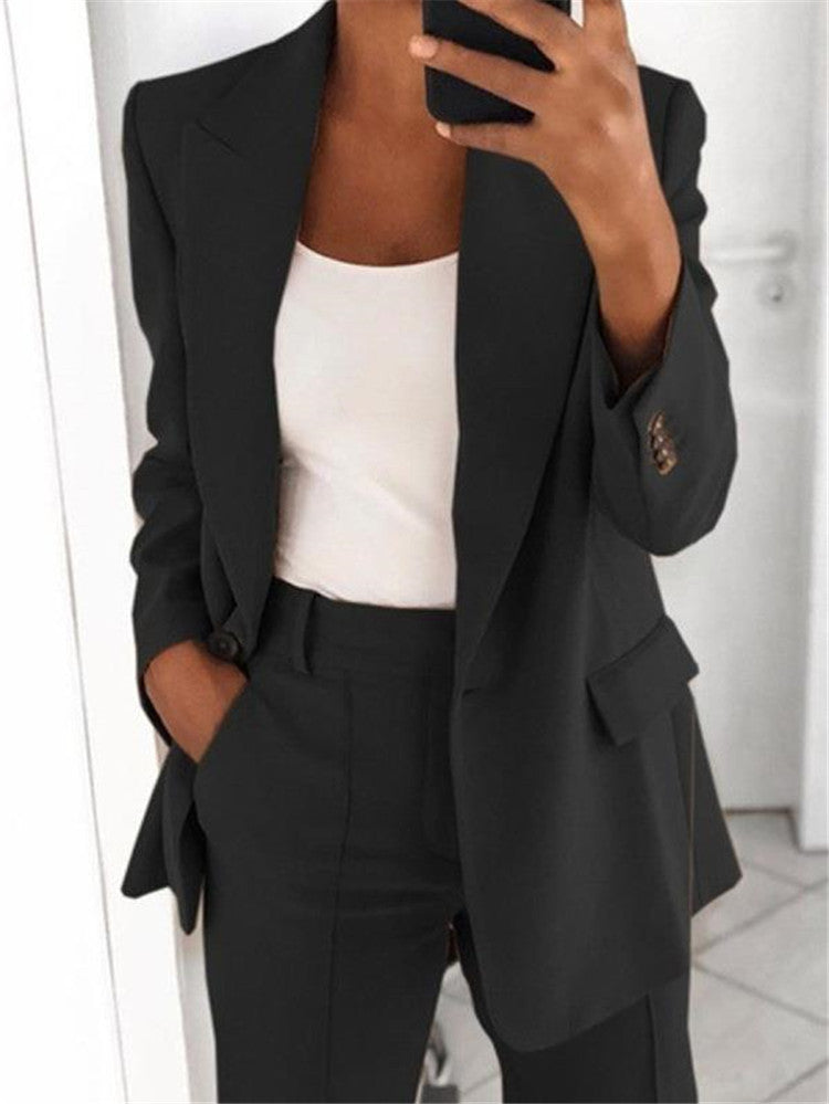 ode collar polo cardigan fitted graceful suit jacket women