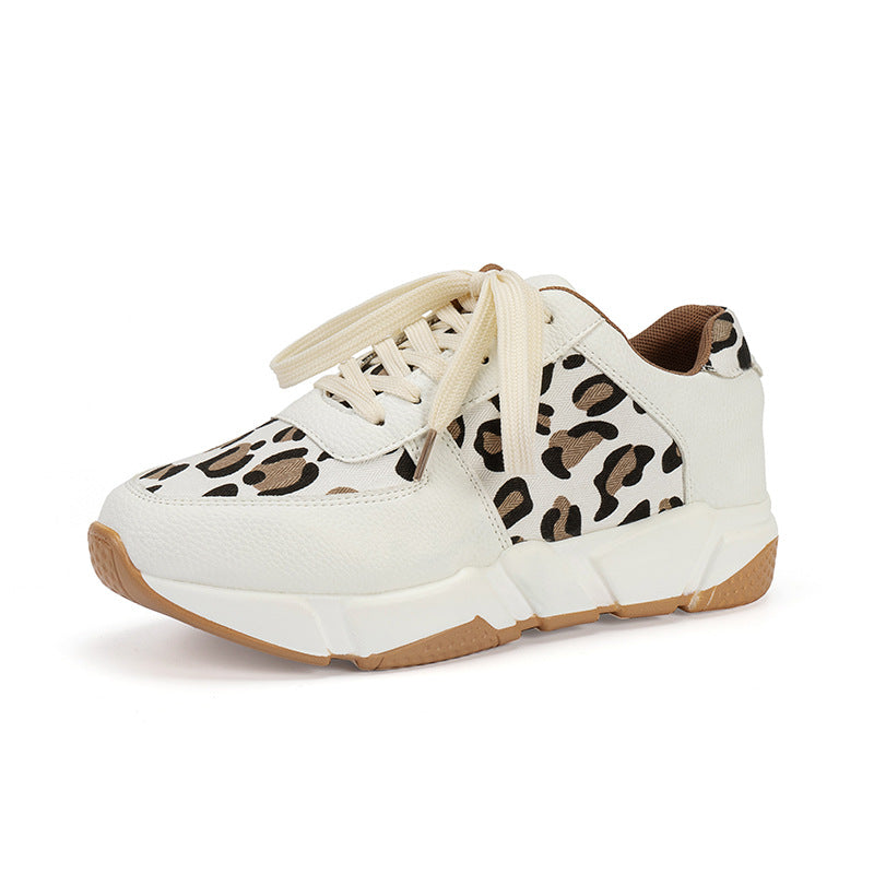 Baskets léopard femmes chaussures de sport de course blanches