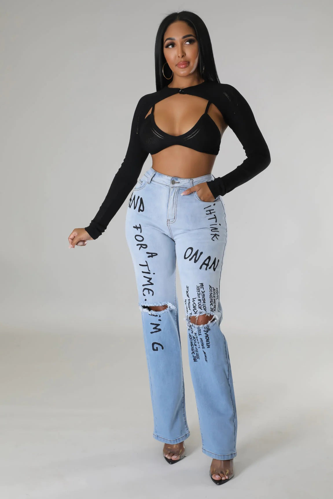 Women's Washed High Waist Jeans