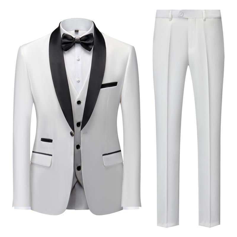 Men's Suit Set, Green Fruit Collar, Stage Costume, Host Show Dress, Groom, Best Three-Piece Suit