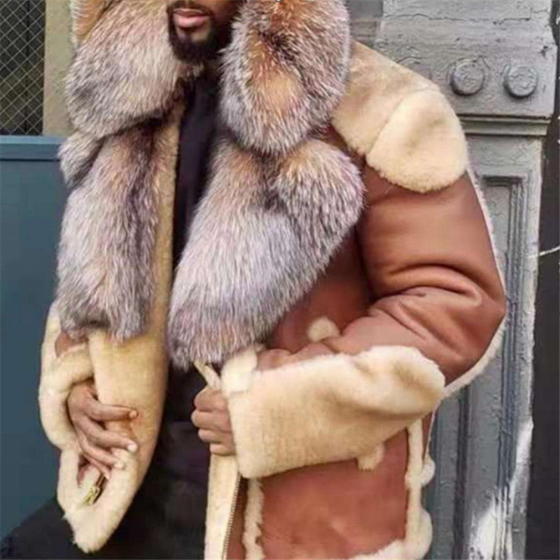 Leather coat, lamb fur and fur one short