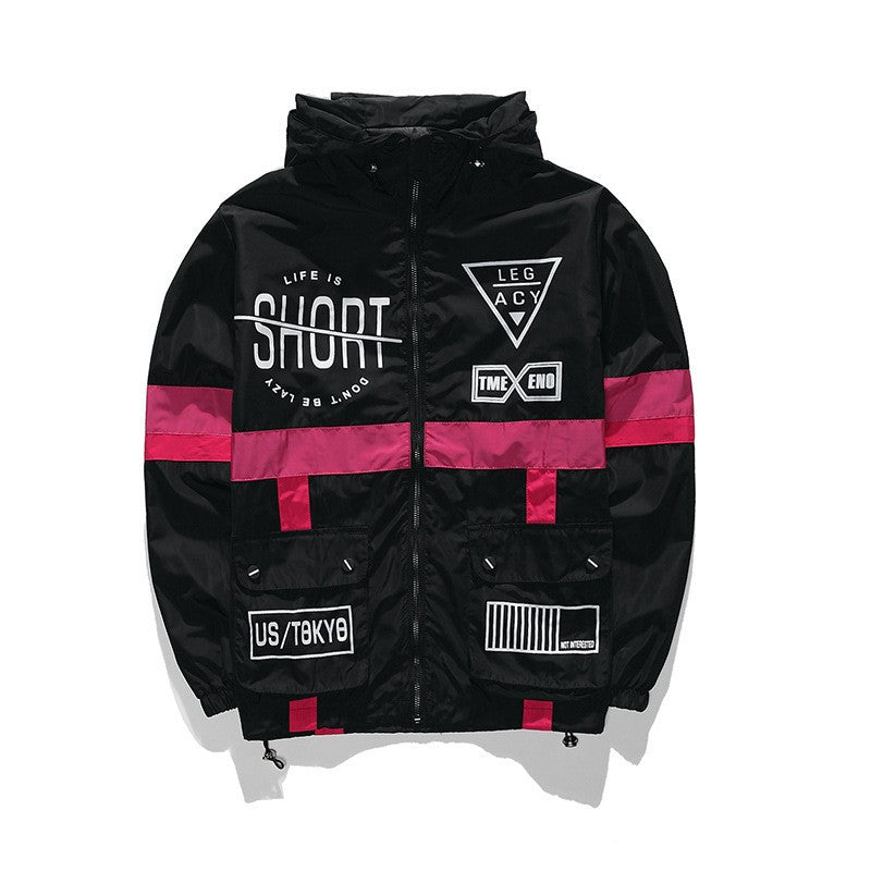 Stitching contrast windbreaker