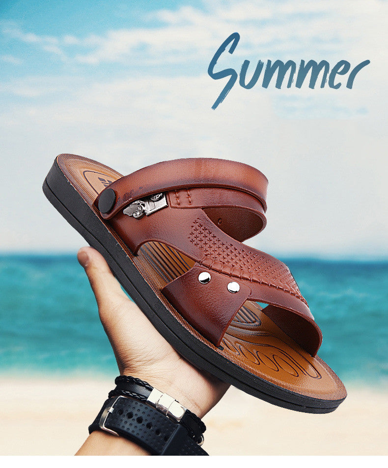 Outdoor Flip Flops Men's Casual Rubber Beach Shoes