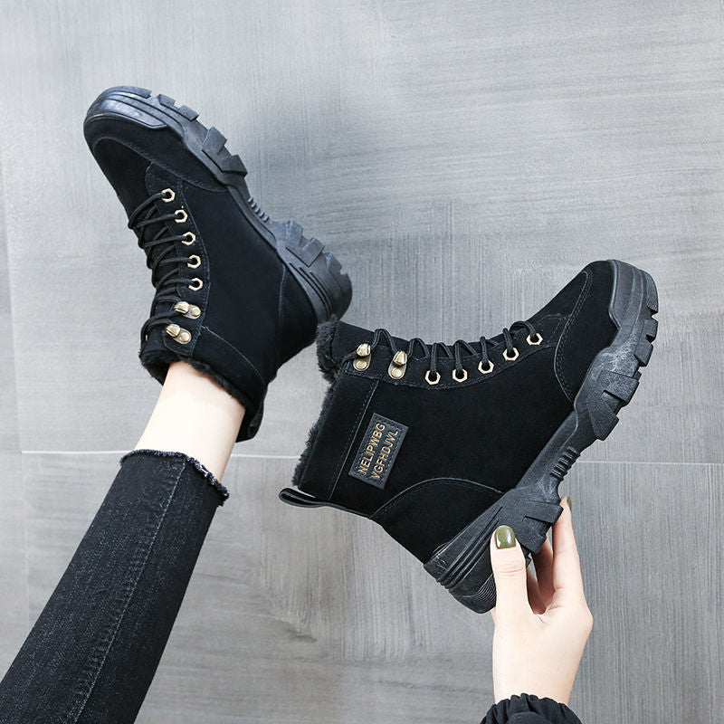 Winter velvet high top shoes