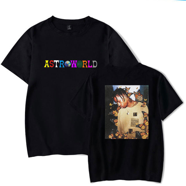 American Best-Selling Album TravisScott Personality Front And Back Printing Men's T-Shirt Short Sleeves