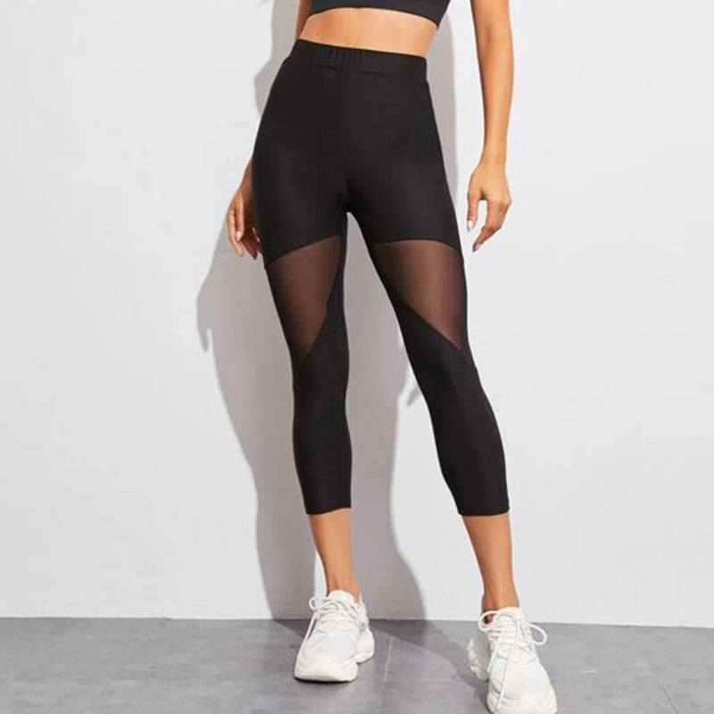 Femmes Leggings Gothique Insérer Mesh Conception Pantalon