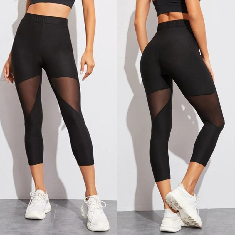 Femmes Leggings Gothique Insérer Mesh Conception Pantalon