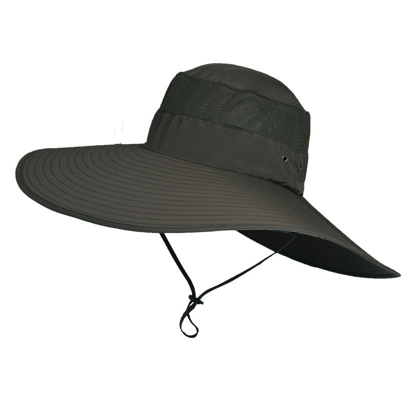 Enlarged Brim Men'S Fisherman Hat Waterproof Outdoor Sun Hat Sunscreen Mountaineering Hat