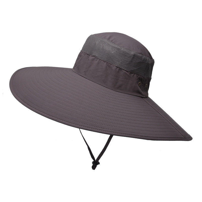 Enlarged Brim Men'S Fisherman Hat Waterproof Outdoor Sun Hat Sunscreen Mountaineering Hat