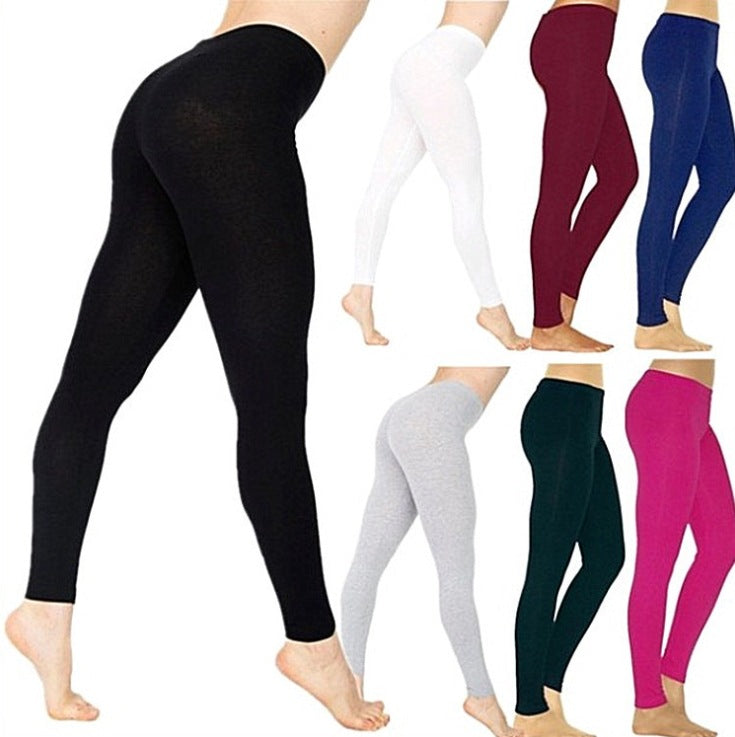 Leggings de couleur unie pour femmes européennes et américaines