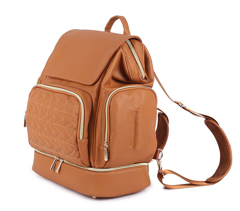 New Style Mommy Bag Factory Direct Supply PU Mommy Backpack Baby Bag Overseas Hot Sale Leather Mommy Bag Shoulders