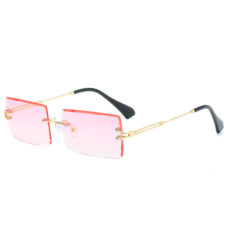 Small Rectangle Frameless Alloy Sunglasses