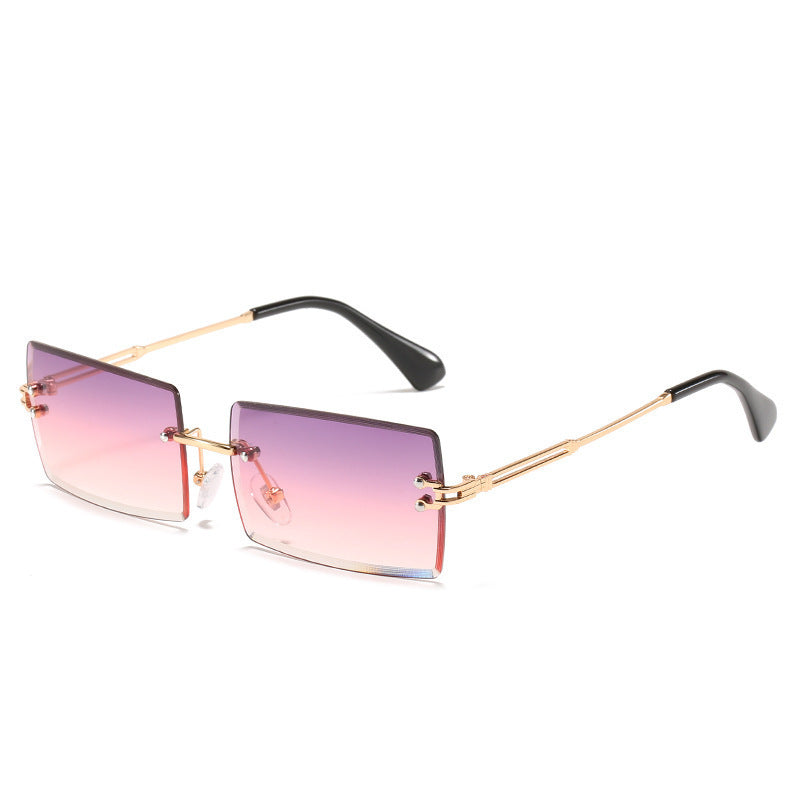 Small Rectangle Frameless Alloy Sunglasses