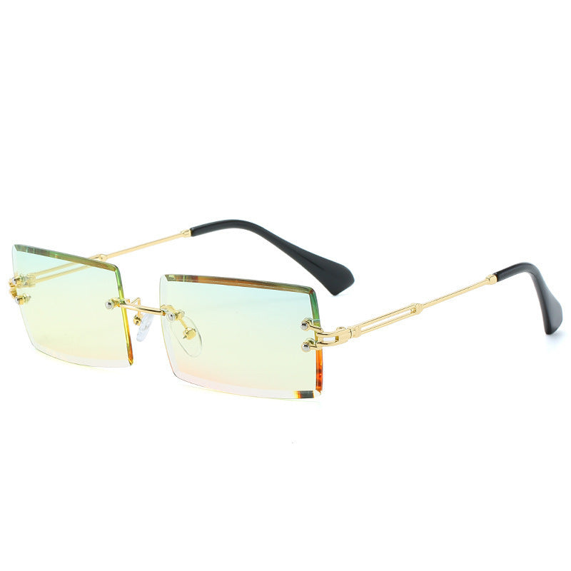 Small Rectangle Frameless Alloy Sunglasses