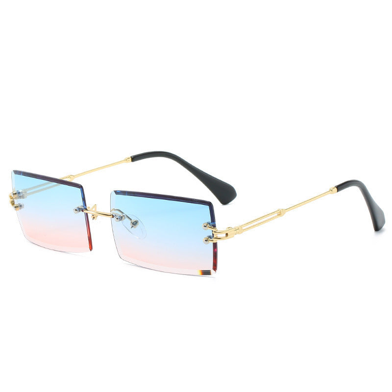 Small Rectangle Frameless Alloy Sunglasses