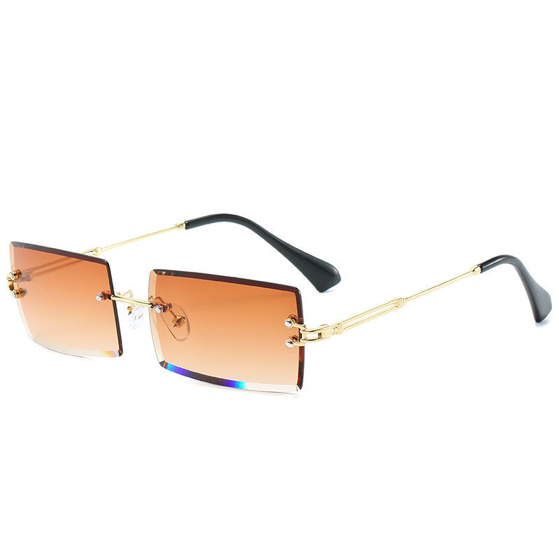 Small Rectangle Frameless Alloy Sunglasses