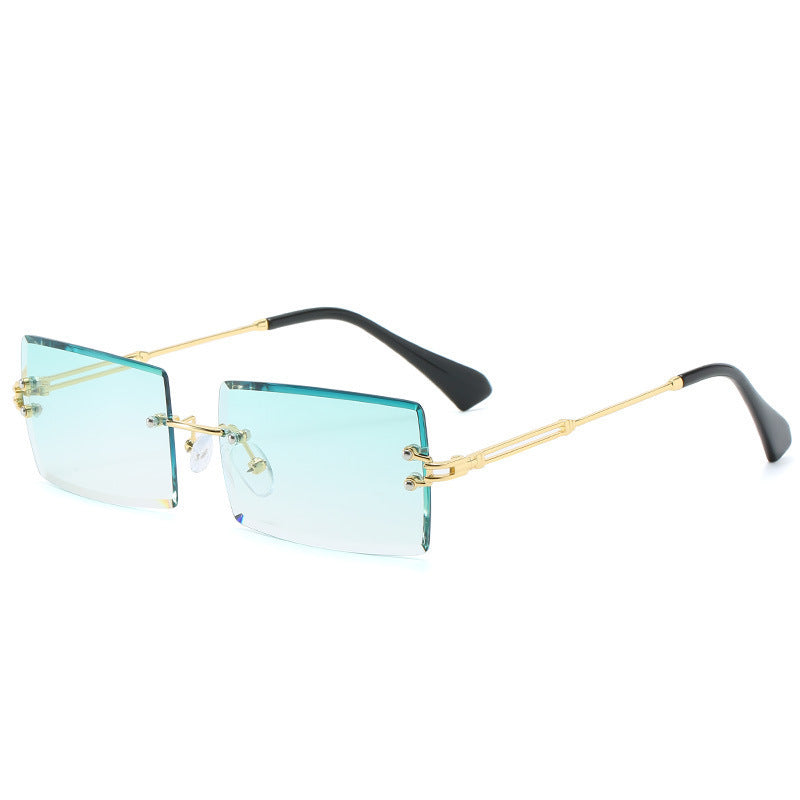 Small Rectangle Frameless Alloy Sunglasses