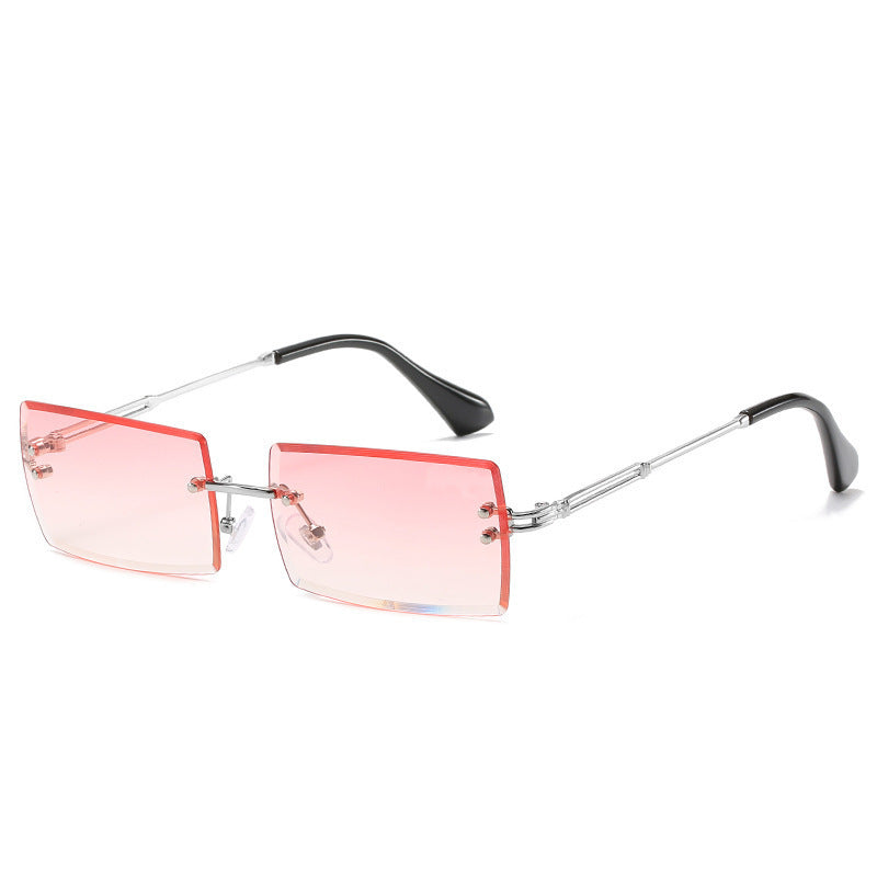 Small Rectangle Frameless Alloy Sunglasses