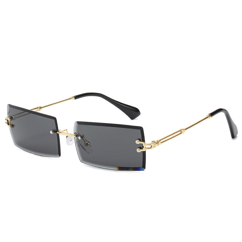 Small Rectangle Frameless Alloy Sunglasses