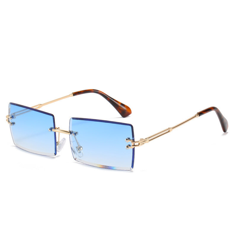 Small Rectangle Frameless Alloy Sunglasses