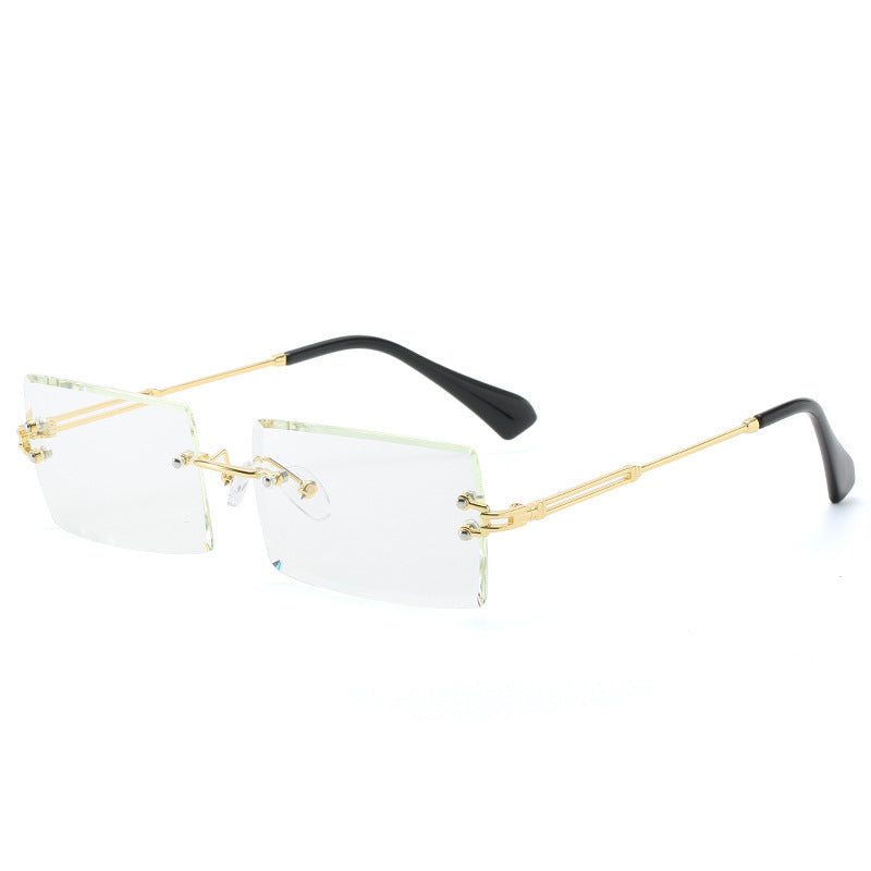 Small Rectangle Frameless Alloy Sunglasses