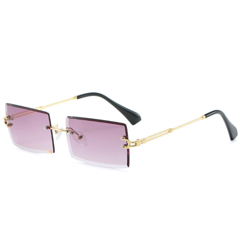 Small Rectangle Frameless Alloy Sunglasses