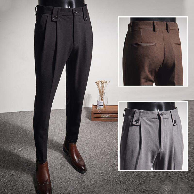 New Business Dress Pants Fashion PleatsSuit Pants Streetwear Men's Suit Pants