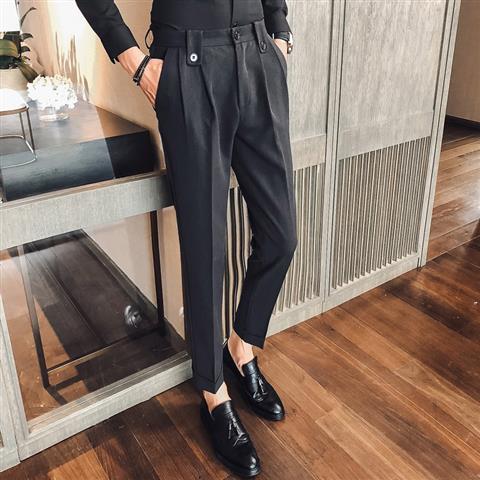 New Business Dress Pants Fashion PleatsSuit Pants Streetwear Men's Suit Pants