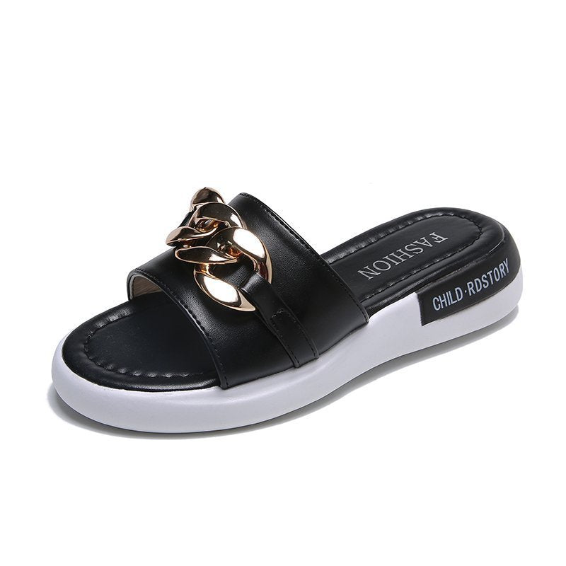 Ladies Simple Fashion Flat Bottom Slippers