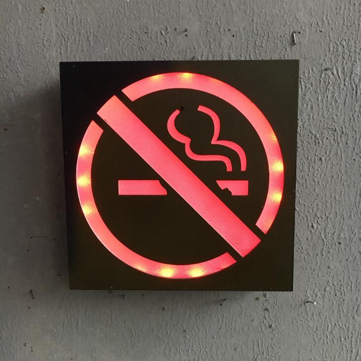 Vintage Decoation Retro Iron LED Lightbox Neon Signs Wall Decorative Painting No Smoking WC VIP Plaques For Pub Bar Restaurant