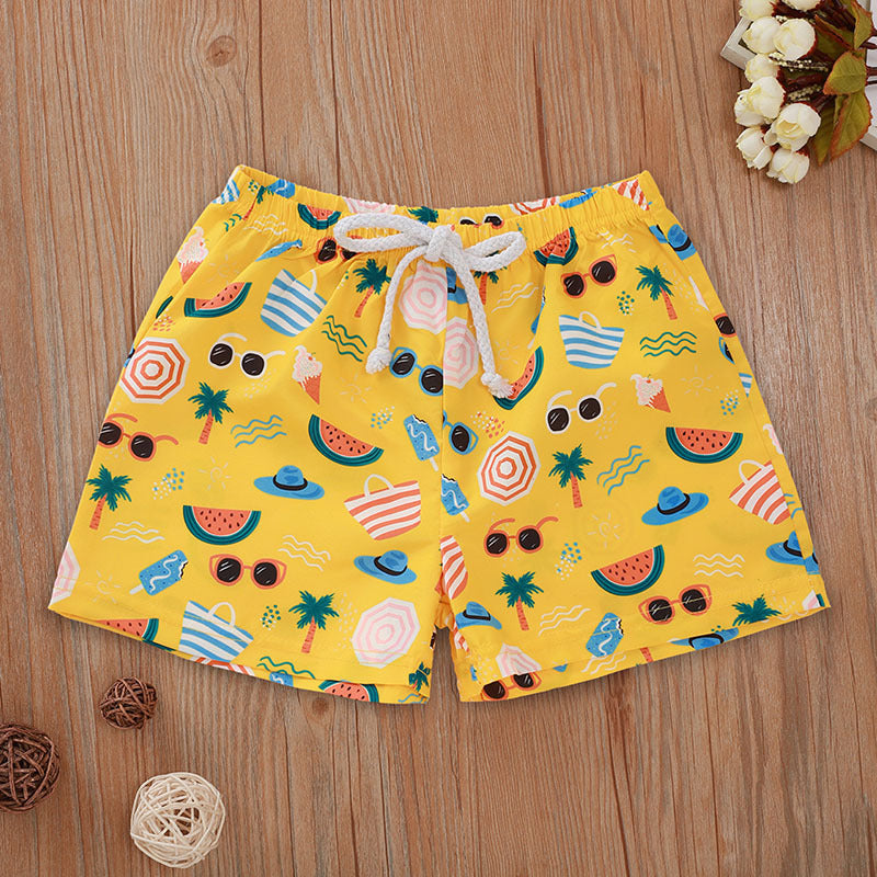 Printed yellow beach pants