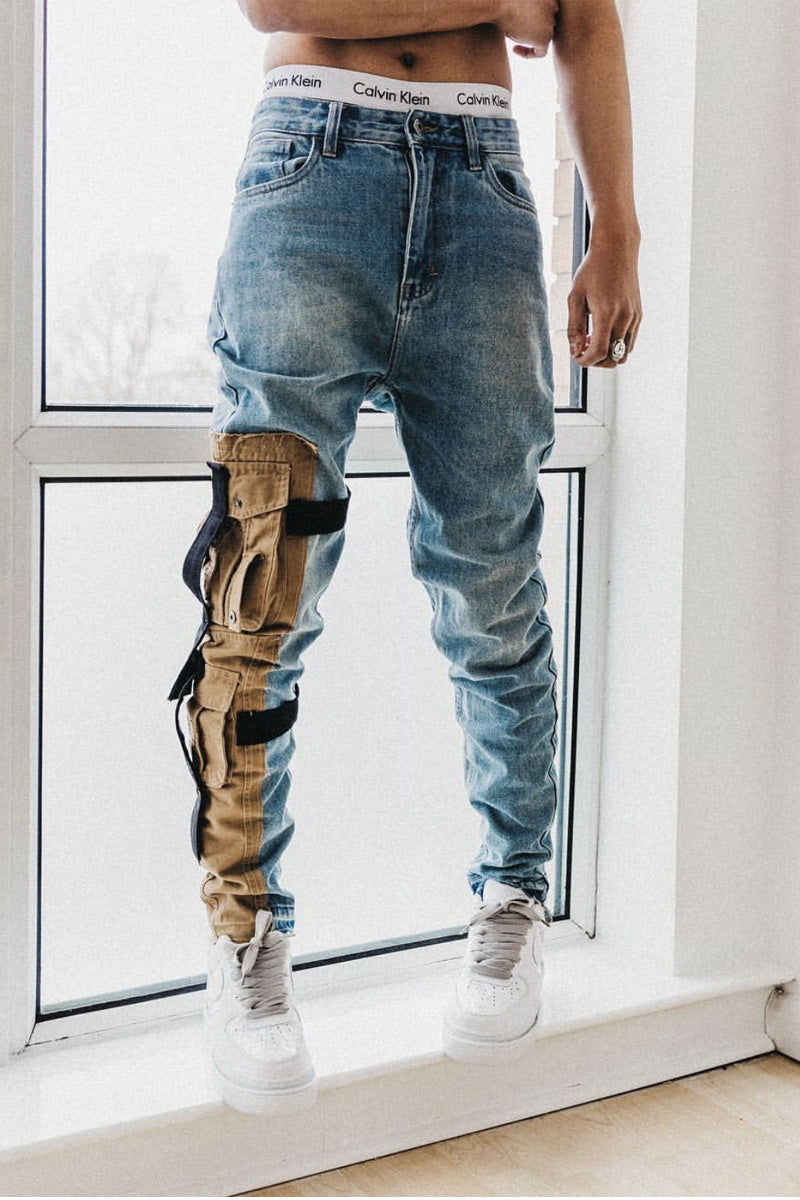 Tooling distressed jeans