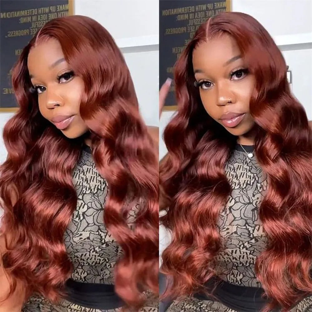 Perruque Rouge Cheveux Longs Curly en Fibre