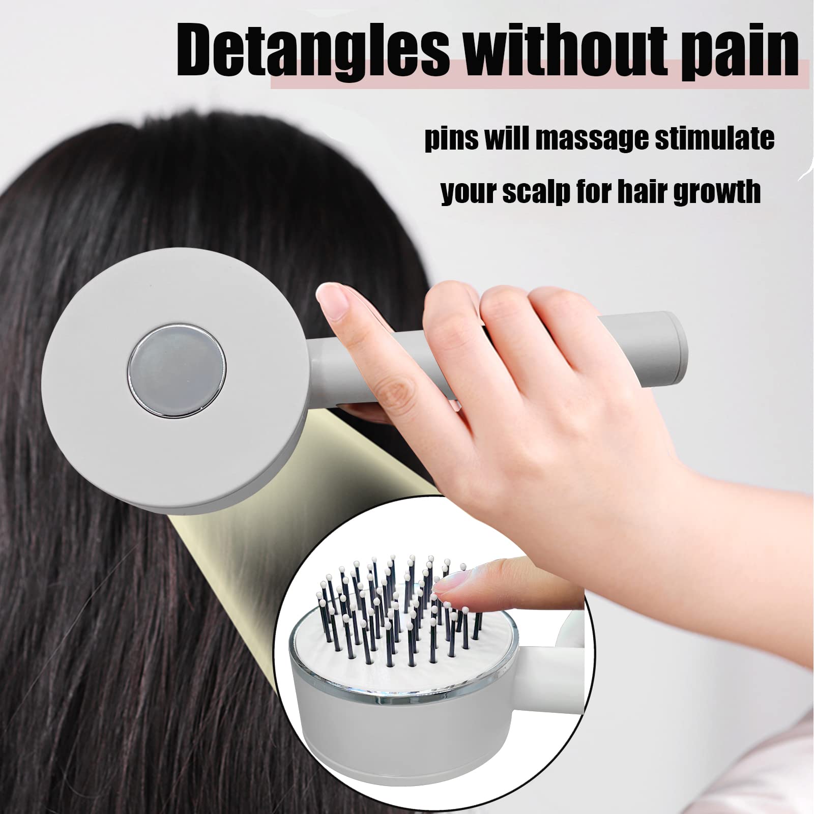 One-key Self-cleaning Hair Brush For Women Curly Hair Brush  Anti-Static Airbag Massage Comb  Airbag Massage Scalp Comb Professional Detangling One-key Self-cleaning