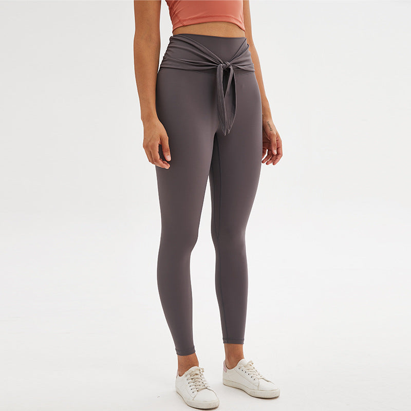 Pantalon de yoga legging Neuf-point avec bretelles