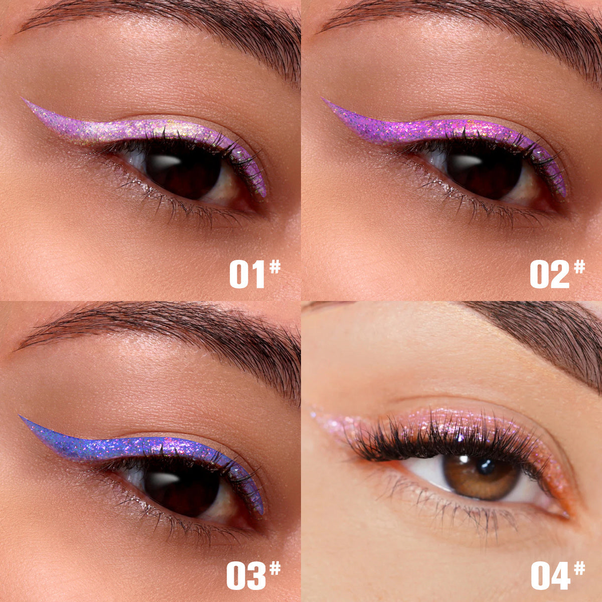 Ensemble d'eye-liner à paillettes liquides  PHOFAY & TENDANCE