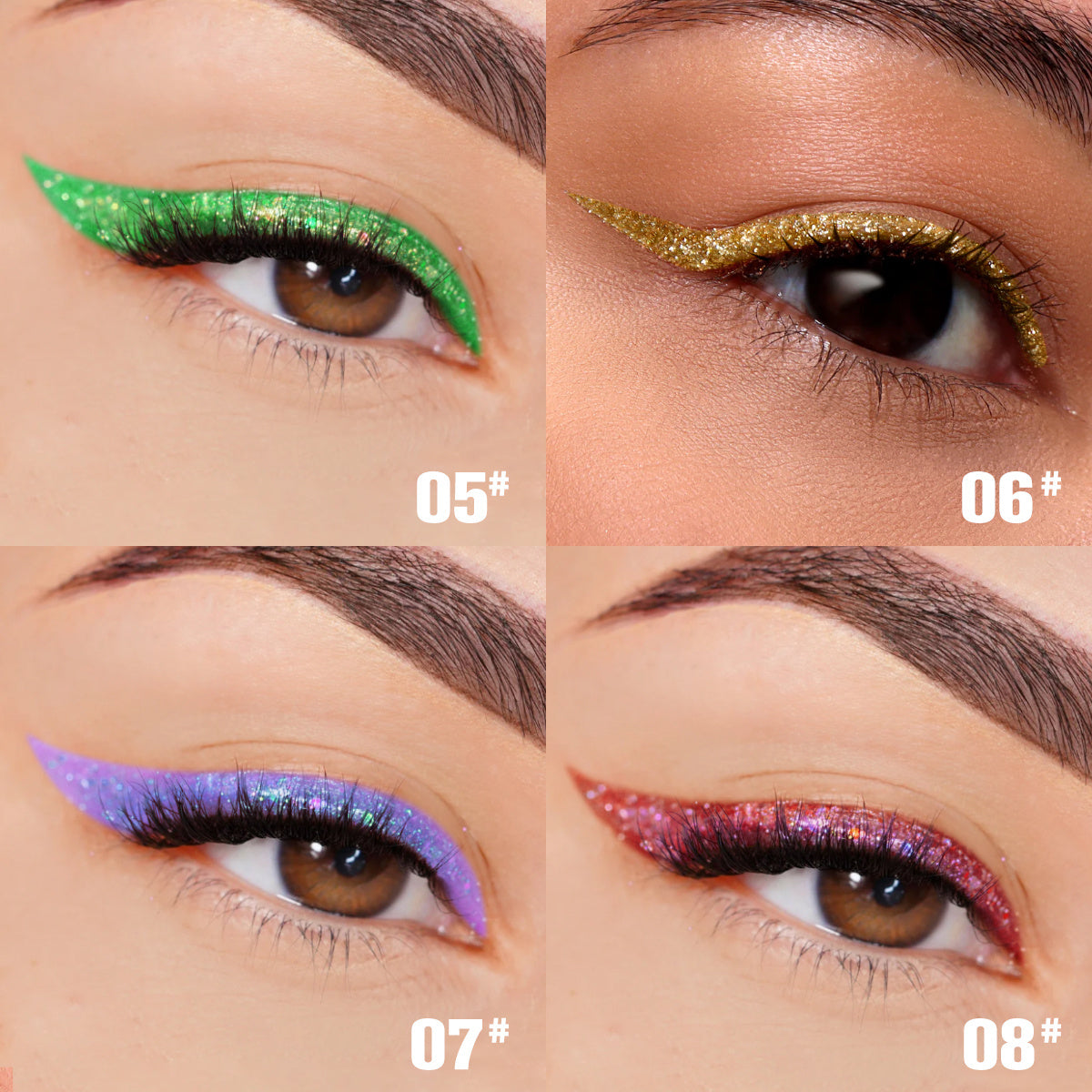 Ensemble d'eye-liner à paillettes liquides  PHOFAY & TENDANCE