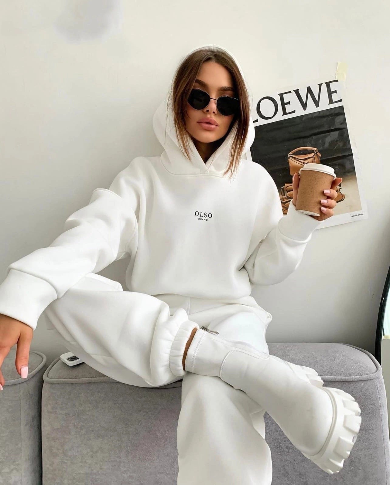 Women's Knitted Fleece Casual Suit