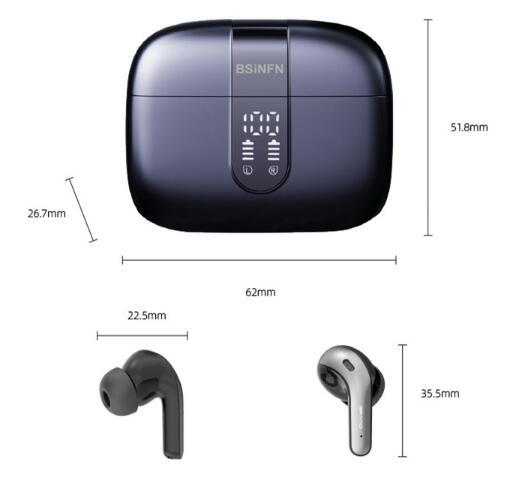 Wireless Headset Digital Display Large Power