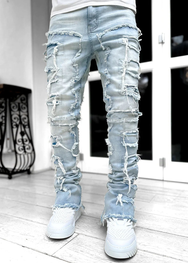 jeans patché tendance