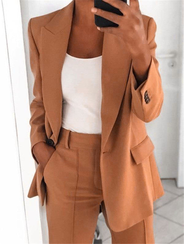 ode collar polo cardigan fitted graceful suit jacket women