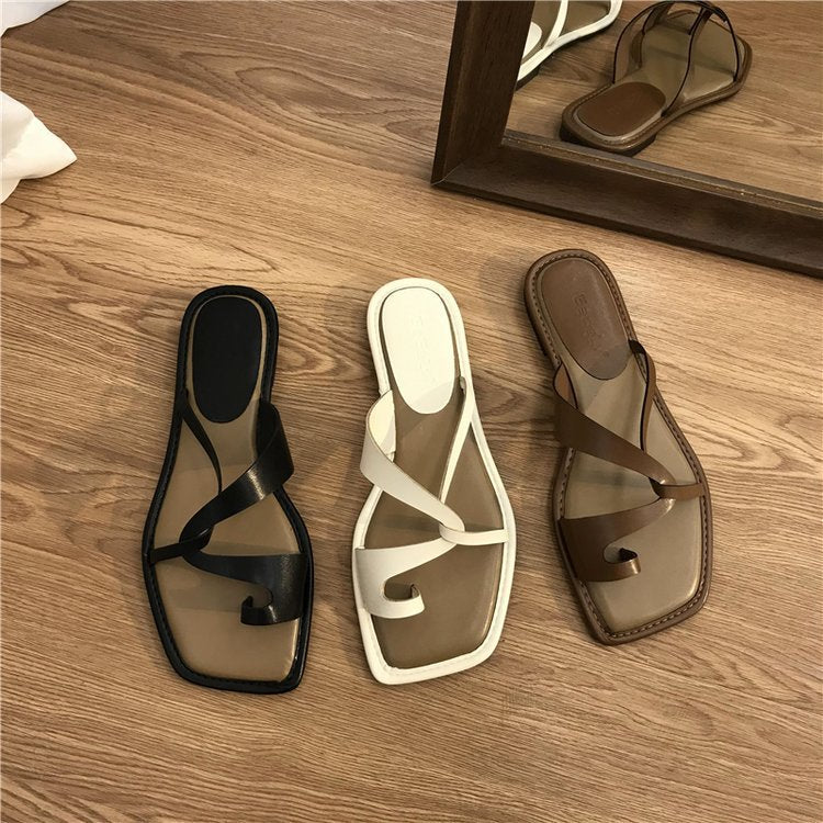 New women's toe ring slippers, fashion outdoor shoes for women