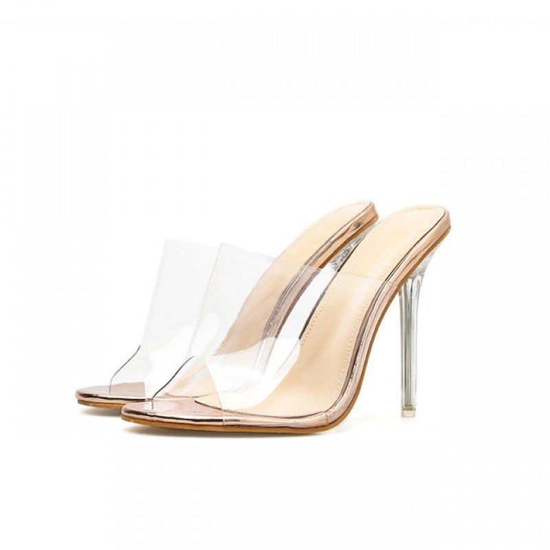 Sexy Thin Heels Crystal Women Transparent Heel Sandals