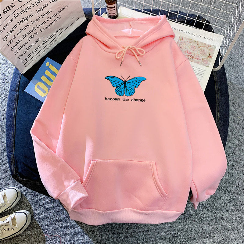 Single Butterfly Autumn And Winter Loose Clothes