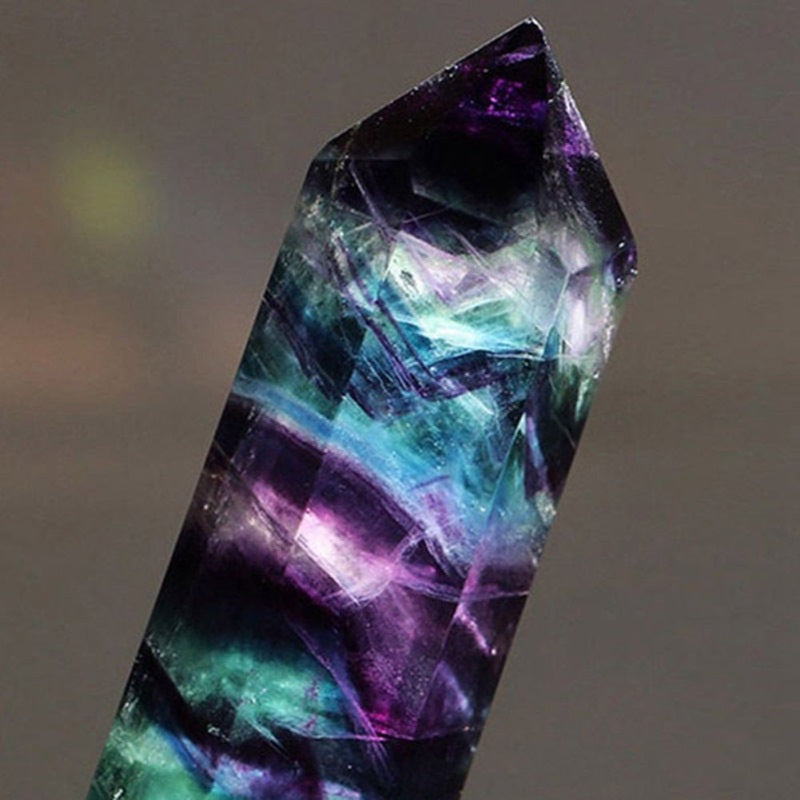 Natural fluorite crystal column decoration