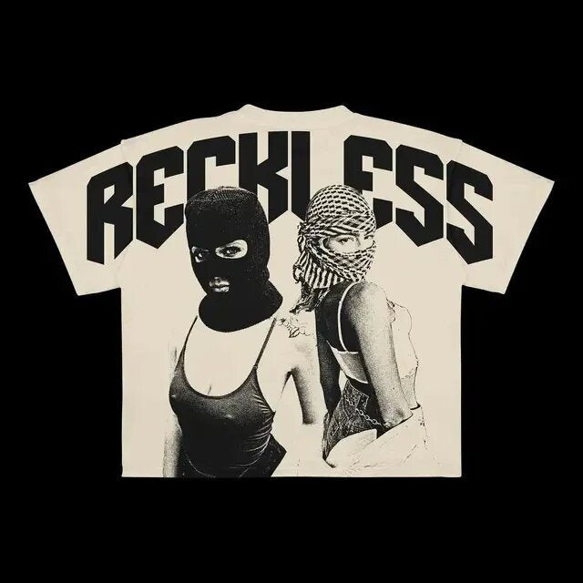 T-shirt Unisexe Hip Hop Reckless Beige