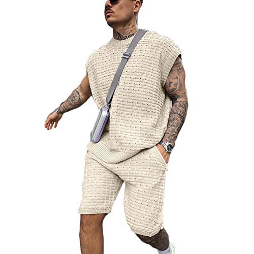 Men's Fashionable Loose Two-Piece Suit, Short Sleeve Shirt and Shorts