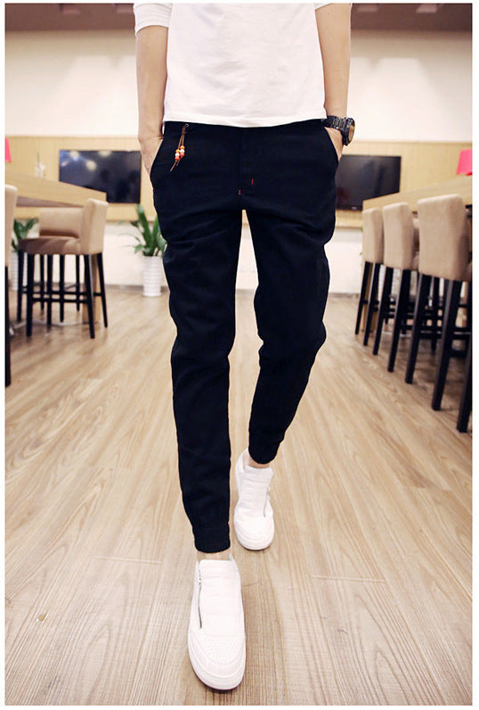 In the spring of 2016 new men's Korean slim slim casual pants feet feet Haren pants pants men's feet